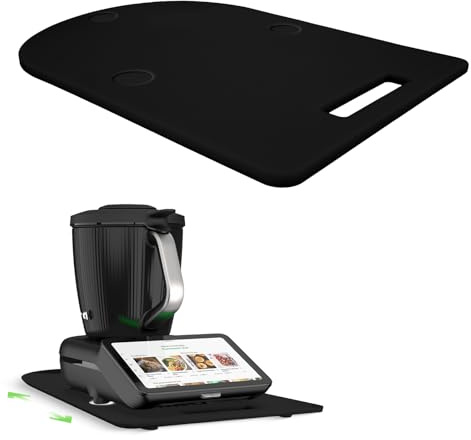 Gleitbrett für Thermomix TM7, Acryl Brett für Thermomix Zubehör TM7 mit Rollen, Müheloses Verschieben Rollbrett (Schwarz)