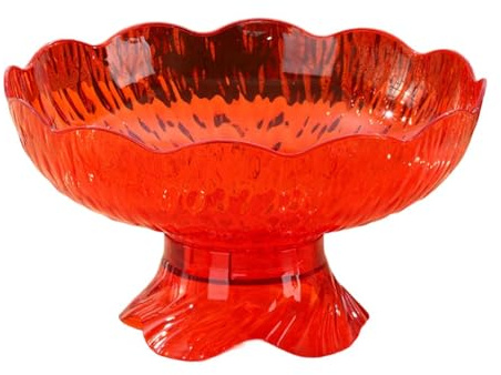 NonMiFyR Coupe Fruit sur Pied Design avec Plateau à Fruits Support Portable En Pp Rangement Pratique pour Décoration de Table Adaptée Au Salon, Rouge