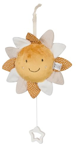 Sterntaler Spieluhr M Sonne, Kinder- und Babyspielzeug, samtig weicher Stoff, zum Anbinden, herausnehmbares Spielwerk, Sternengriff, Melodie: –, 22×22×5 cm, mattgelb