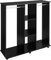 HOMCOM Double Open Wardrobe on Wheels, Bedroom Wardrobe with Clothes Hanging Rails, 3 Storage Shelves, Mobile Garment Rack for Cloakroom, Hallway, Black