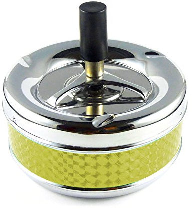 Starlet24 Drehaschenbecher Windaschenbecher Aschenbecher Sturmaschenbecher Ascher Gelb 9 cm