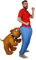NOVELTY INFLATABLE DOG BITE FANCY DRESS COSTUME