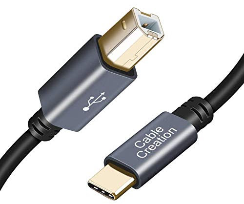 CableCreation USB B to USB C Printer Cable 3M, Durable USB C to USB B Printer Cable for Mac MacBook Pro USB C MIDI Cable for Yamaha Casio Digital Piano MIDI Controller DJ Controller Black