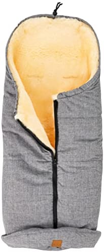 Eisbärchen 975 GM Premium Lammfellfußsack in grau meliert