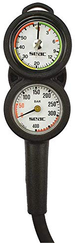 SEAC Console 2 PSI+FT, Manomètre et Profondeur sous-Marine, échelle 0-5000 psi et 0-200 ft.