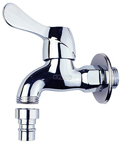 Lazardo - 1/2 Wasserhahn aus Messing - Chrom mit Wasserhahn - Wasser Hahn mit Regler