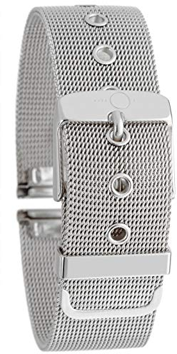BandOh massives 22mm Edelstahl Milanaise Uhren Armband Silber mit Dornschließe