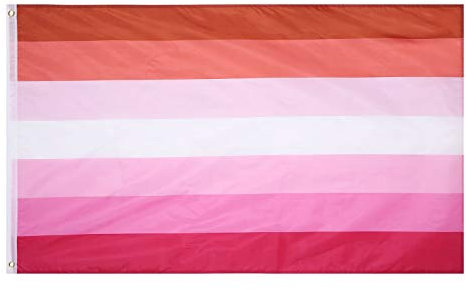 Amosfun Drapeau lesbienne arc-en-ciel Couleurs vives Grand drapeau Gay Pride pour l'intérieur et l'extérieur