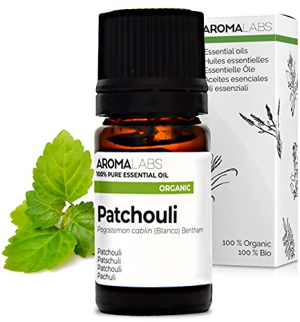 Aroma Labs - Pachuli - Aceite Esencial Orgánico - Quimiotipado y Certificado AB/Cosmos - 5 mL