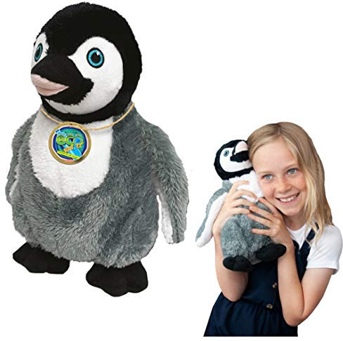 EcoBuddiez - Pinguino di Deluxebase. Morbido peluche di 30cm realizzato con bottiglie di plastica riciclate. Adorabile regalo ecologico per bambini e morbido animaletto giocattolo per neonati.