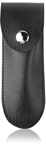 Funda de cuero para sacacorchos, Funda de Cuero para Abrebotellas de Vino, Soporte para Bolsa de PU con botón a presión para camareros 5.9 x 2.0in(Negro)