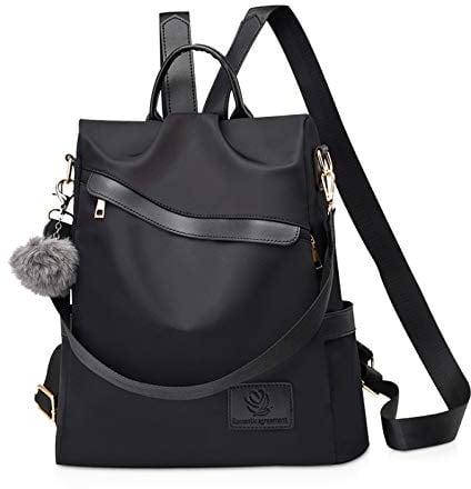 NICOLE & DORIS Damen Rucksäcke Elegant Rucksack Frauen Schultaschen Anti Diebstahl Handtasche Casual Daypack wasserdichte Taschen für Schule Schwarz