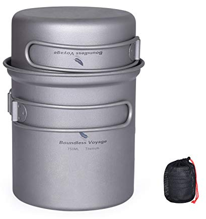 Boundless Voyage Juego de utensilios de cocina de tamaño mini para camping, cacerola, camping, senderismo, picnic, pesca, montañismo, Ti2037C