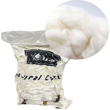 Ivie Ouate de Luxe en Coton Bio Naturel Blanc pour le Rembourrage (Coton Peigné 907 Grammes)