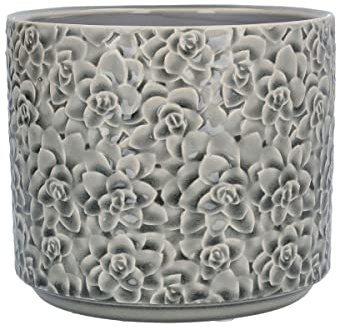 Gisela Graham Cache-pot en céramique Gris Taille M