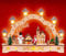 SIKORA LB62s Kleiner LED Holz Schwibbogen Dorfkirche mit Laternen L: 27 cm