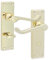 Polished Brass Victorian Scroll Lever Latch Lock Bathroom Privacy Door Handles, Suitable for All Types of Internal Doors (Bathroom Handle)