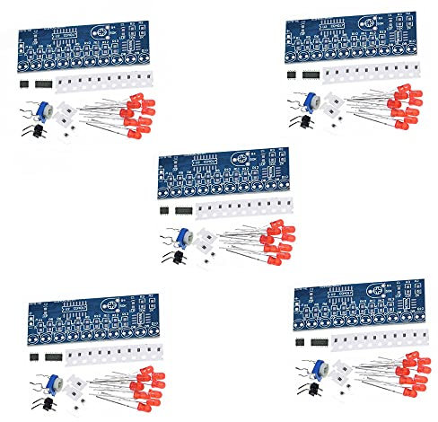 ZkeeShop 5Pcs Water Flowing Light Module NE555+CD4017 Module Electronic Production Suite Red LED Light DIY Kit