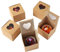 Komonee 12 x Cupcake Boxes Individual Heart Shape Kraft Brown Clear Window Single Fairy Cup Cake Cardboard Packaging Box Baking Kids Muffins Cookies Brownies Christmas Bake Weddings