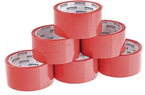 OFFICER PRODUCTS PRODUCTS 15025031-04 Lot de 6 rouleaux de ruban adhésif d'emballage en polypropylène coloré avec colle acrylique/ruban d'emballage