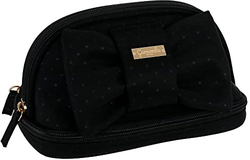 Camomilla Milano Beauty Case, Portagioie, Collezione Pois Toujours, Colore Nero