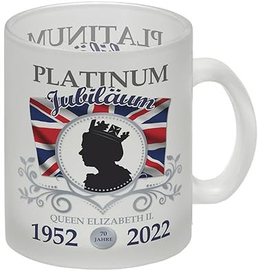 Platinum Jubiläum Queen Glas Tasse zur Erinnerung an die britische Königin, um ihr Leben zu würdigen Glas Tasse Der Glas Tasse ist eine schöne Geschenkidee für Fans der Queen