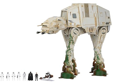 STAR WARS Micro Galaxy Squadron at-at Walker (Endor) Exclusivité Amazon – Véhicule de 25,4 cm avec lumières, sons, zones d'action et accessoires (jouets pour enfants à partir de 8 ans)