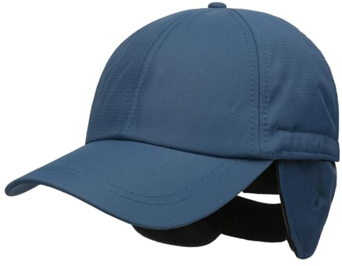 Lipodo 3M Thinsulate Cap mit Ohrenklappen Damen/Herren - Aus Stoff - Gefüttert mit Fleece - Mit Stretch-Elementen - Schirmlänge (7 cm) - Baseballcap - Schirmmütze Sommer/Winter dunkelblau M (57-58 cm)