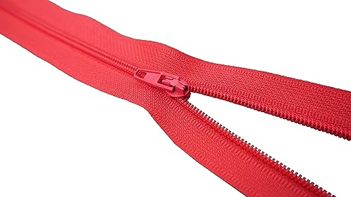 King of Trade Reißverschluss Nylon Schiene 4 mm Nicht teilbar fein Zipper 40 cm 5# Neon Pink