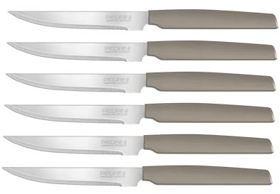Pedrini coltelli Bistecca Linea Active Manico Tortora (Blister 6 Pezzi)