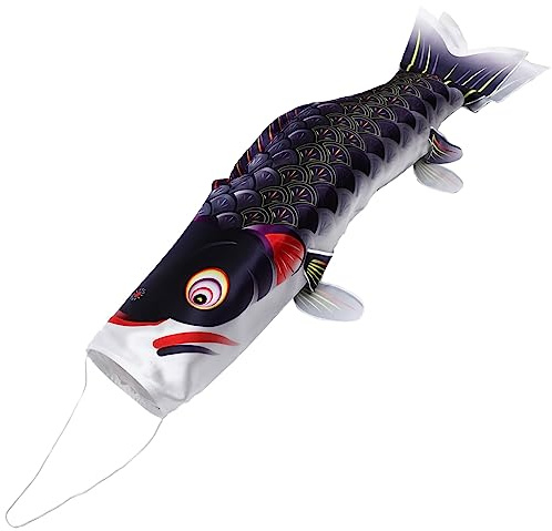 MERRYHAPY Karpfen Flagge Japanischer Stil 70cm aus Strapazierfähigem Satin für Draußen Drachenbootfest Dekoration Party Flagge Schwarz Wetterbeständig und Vielseitig Zufälliger Stil