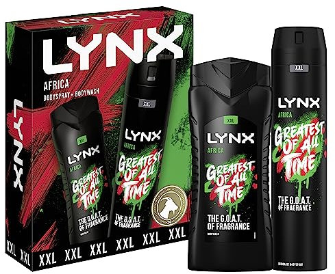 LYNX XXL Africa Duo Body Spray Gift Set Body Wash and Deodorant perfect for his daily routine 2 piece