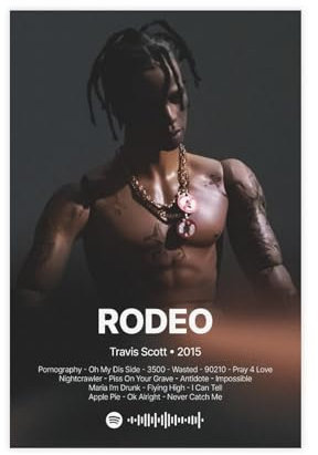 Travis Poster Scott Utopia Albumcover Posterv 4 Leinwandposter Schlafzimmer Dekor Sport Landschaft Büro Zimmer Dekor Geschenk Unframe-Stil 40 x 60 cm