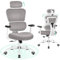 DoChair Bürostuhl ergonomischer Schreibtischstuhl 3D Kopfstütze mit Verstellbarer Armlehnen und Sitzhöhe, Dynamischer Rückenstütze, Grau