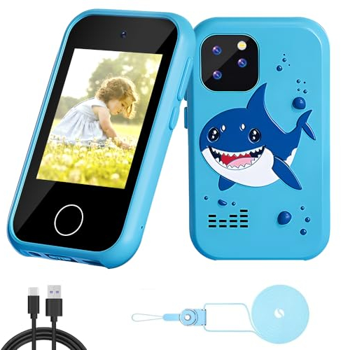 3T6B Smartphone Teléfono para Niños, Smartphone Niños movil para 3 años, con Música Juegos Puzzle, Doble Cámara,Despertador, 14 Idiomas, Regalos de Cumpleaños para Navidad Niños y Nniñas