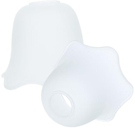 Angoily 2st Lampenschirm Aus Glas Kristallschirmlicht Trommel Lampenschirm Transparenter Lampenschirm Tonnenheller Schatten Glockenlampenschirm Deckenleuchte Eierschale Kuppel E27 Weiß