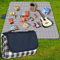GUSUWU Picknickdecke 200 cm x 200 cm, wasserdicht, Stranddecke, Picknick-Matte, waschbar, leicht, mit Griff, marineblaues Karo, für Wandern, Reisen, Outdoor, Camping, Parks