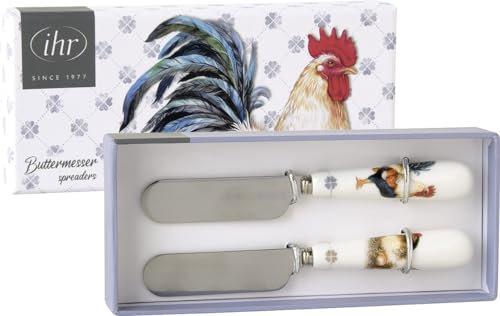 IHR Ideal Home Range Buttermesser Set Motiv: Albert Rooster - Hahn und Henne