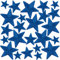 WILDREEDS 24 Pieces Star Iron on Patches, Star Embroidered Patch for Clothing, T-Shirt, Backpacks, Hats, Jeans, Jackets (Royal Blue)