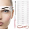 Augenbrauenstift Wasserfest & Augenbrauen Schablonen Satz, Augenbrauenstift mit 4 Gabelspitzen, langlebiger wasserfester Microblading Augenbrauenstift (Black)