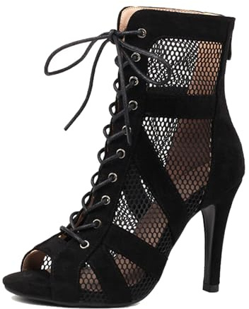 Kraftpaid Heels Dance Shoes,Stivali da Ballo per Feste di Matrimonio,Stivaletti da Ballo da Donna alla Caviglia,Stivaletti Salsa Ballo,Tacco Alto Stivaletti da Ballo de Salsa,per Feste,Matrimoni