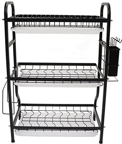 OUCRIY Escurridor Resistente de 3 Pisos para Ahorro de Espacio, Escurridor de Gran Capacidad para Cocina Casera