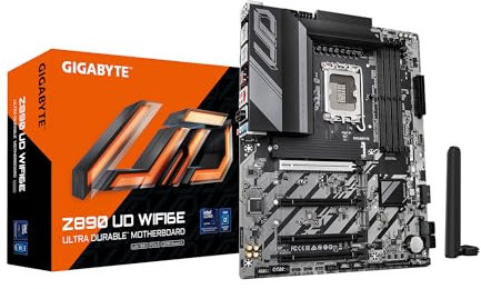 GIGABYTE Z890 UD WIFI6E Intel Core Ultra (Series 2) LGA 1851 Motherboard, ATX, DDR5, 3X M.2, PCIe 5.0, Front USB Type-C, WIFI6E, 2.5GbE LAN, EZ-Latch