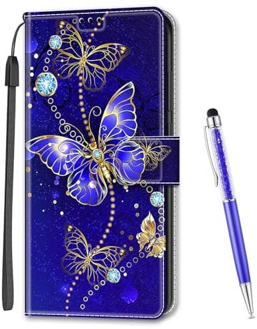 MadBee Compatible with Nokia G42 5G / G310 5G, Full Body Colorful Pattern Design Flip Magnetic Detachable PU Leather Wallet Case Cover for Nokia G310 5G (Butterfly B)
