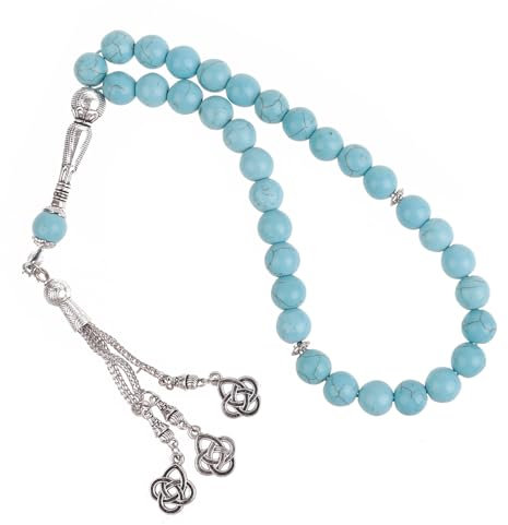 JOERBABU Türkis-Rosenkranz-Armband, religiöser Anhänger, Freundschaftsarmband, Rosenkranz, Perlenarmband, Glücksschmuck für Frauen und Mädchen