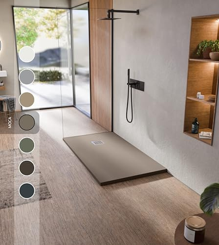 BELLOBATH Piatto Doccia in Resina Antiscivolo Moka 90x120 cm