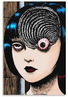 Junji Ito Poster, Horror, Anime, Kunstposter, Kunstdruck, Wandfoto, Malposter, hängendes Bild, Familiendekoration, 30 x 45 cm