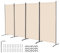 VEVOR Divisorio per Ambienti a 4 Pannelli, Schermo Privacy Pieghevole in Tessuto, Divisorio Portatile per Separazione degli Ambienti, Divisorio Autoportante per Ufficio, Camera da Letto, Studio, Beige
