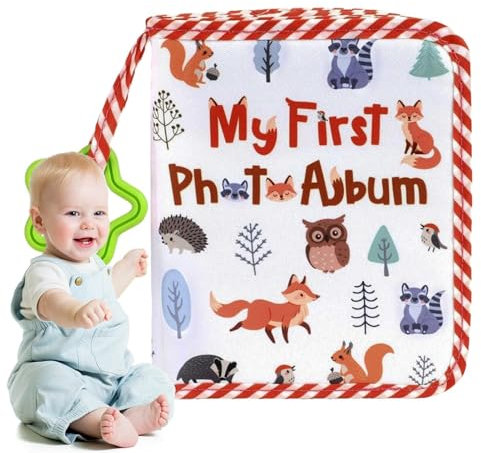 Kids Picture Album, Soft Cloth Kids Photo Book, Toddler Picture Album, 18x14x2cm, Cartoon Animal Pattern Album, First Year Album, Toddler Book, Baby Picture Album for Bedroom