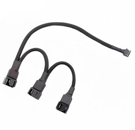ChunLK Sleeved Grahpic Card PH2.0 4Pin auf 3 Port 4Pin PWM Daisy Chain CPU-Lüfter-Stromkabel for GPU-Kühler-40 cm + 10 + 10 cm